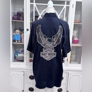 Harley-Davidson Men’s Black Short Sleeve Button-Up Shirt